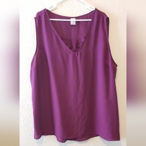 Terra & Sky Purple Sleeveless Blouse, size 3x